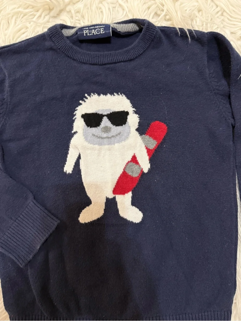 The Children's Place Boys' Navy Yeti Sweater